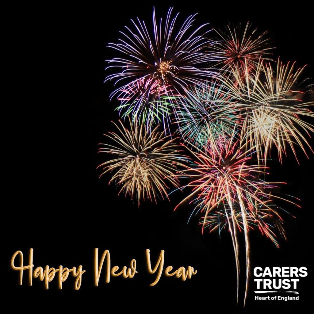 Link to New Year E-cards. Fireworks exploding.