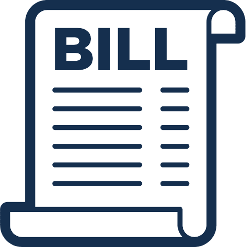 Drawing of a monthly bill